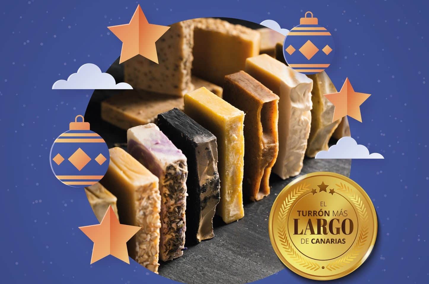 Cartel elaboración y degustación del turrón más grande de Canarias