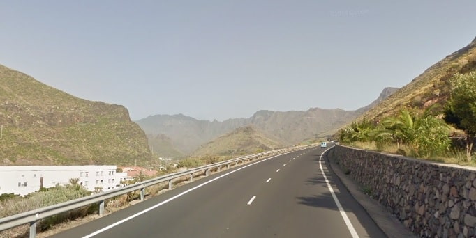 Zona de obras de la GM1 en su salida desde San Sebastián de La Gomera.