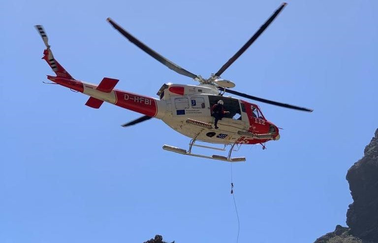 HELICÓPTERO DEL GES-RESCATE EN LA CALDERA DE TABURIENTE 28-1-24