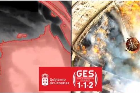 TRABAJO DE DESCARGA DE AGUA EN EL INCENDIO DE LA PLANTA DE COMPOSTAJE 15-1-24