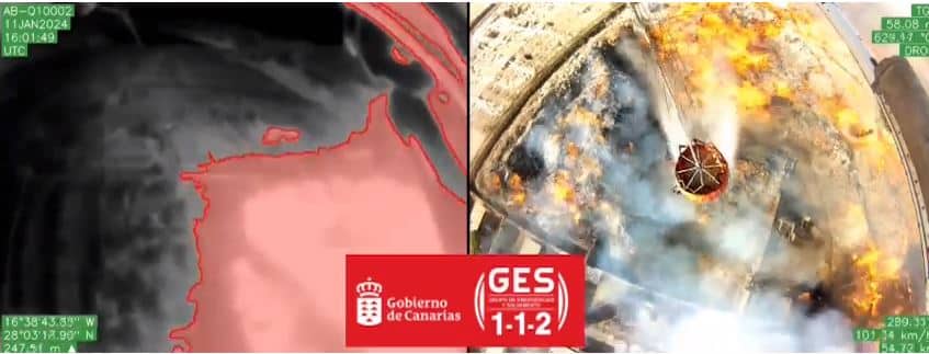 TRABAJO DE DESCARGA DE AGUA EN EL INCENDIO DE LA PLANTA DE COMPOSTAJE 15-1-24