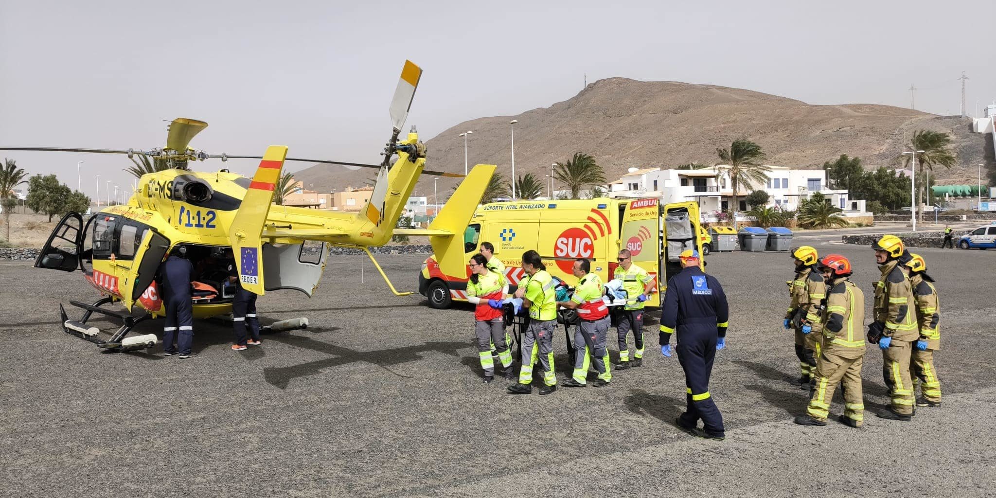 CICLISTA HERIDO GRAVE EN TUINEJE1-FUERTEVENTURA 18-2-24