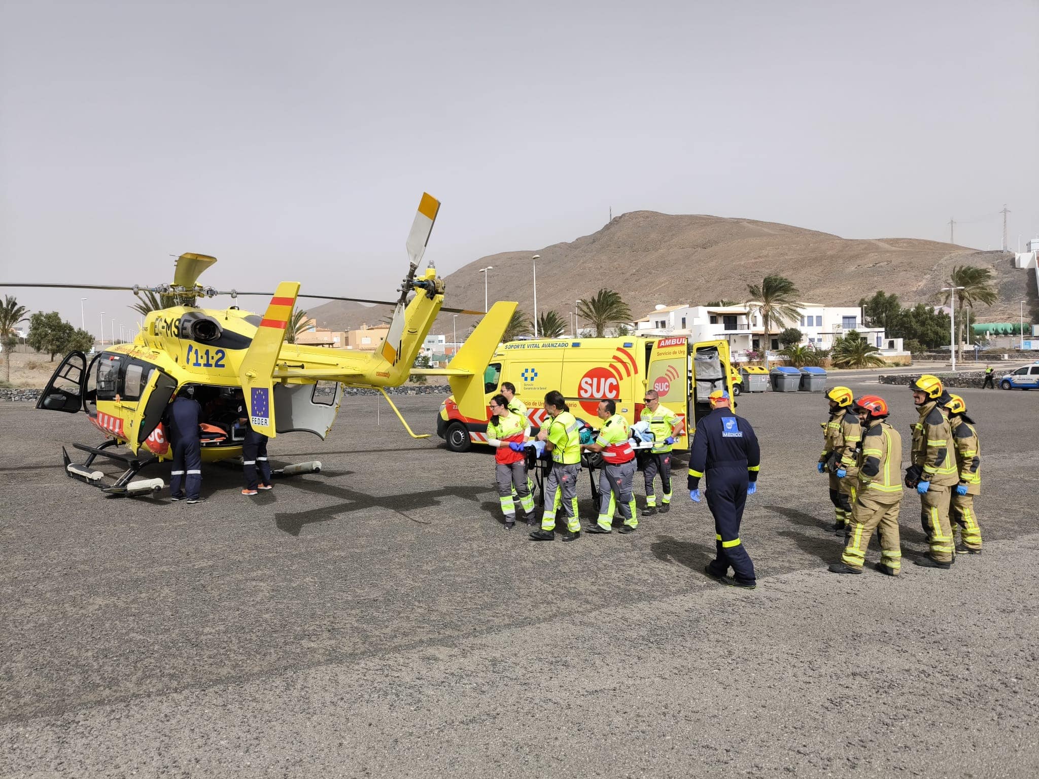 CICLISTA HERIDO GRAVE EN TUINEJE1-FUERTEVENTURA 18-2-24