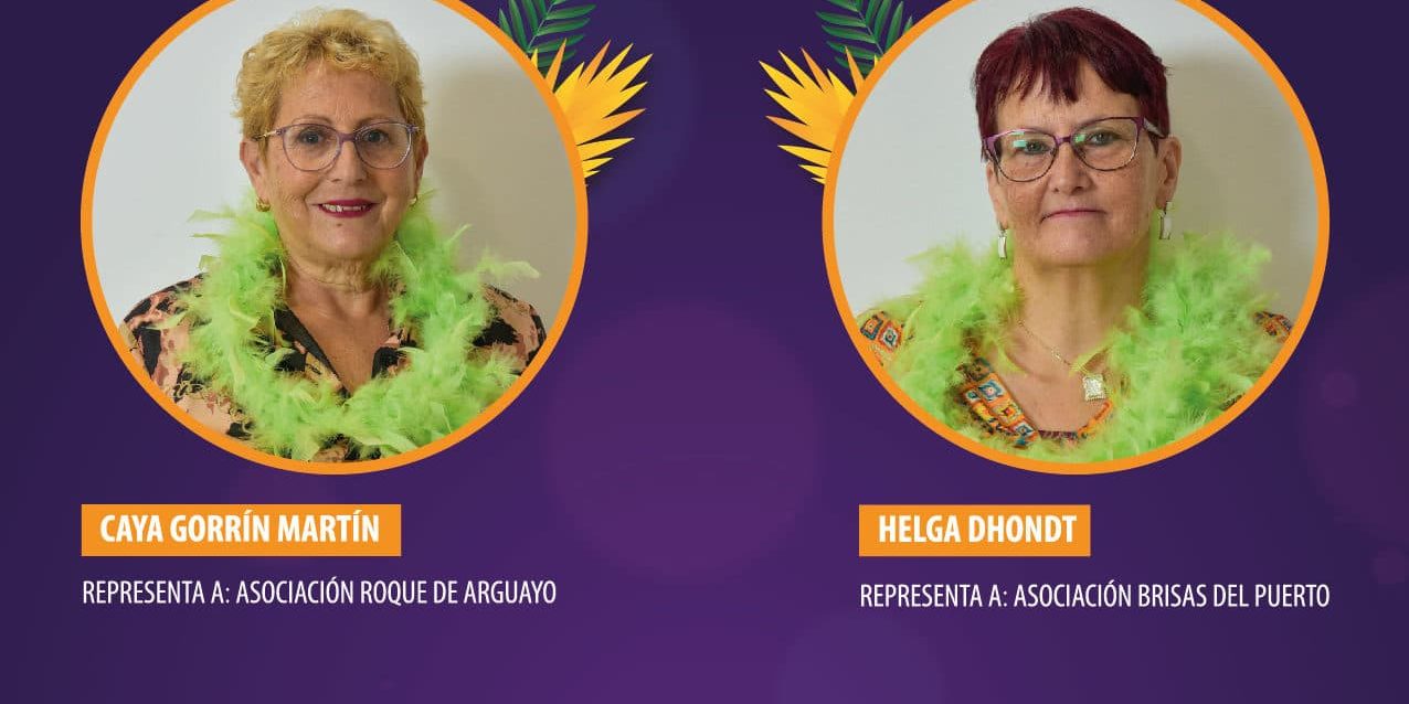 Cartel con las candidatas a Reina de los Mayores de Los Gigantes 2024