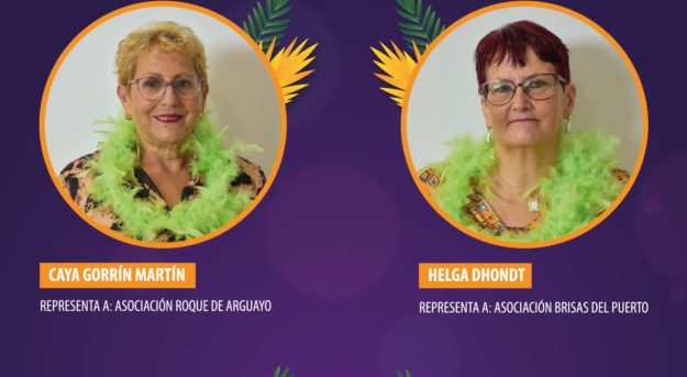 Cartel con las candidatas a Reina de los Mayores de Los Gigantes 2024