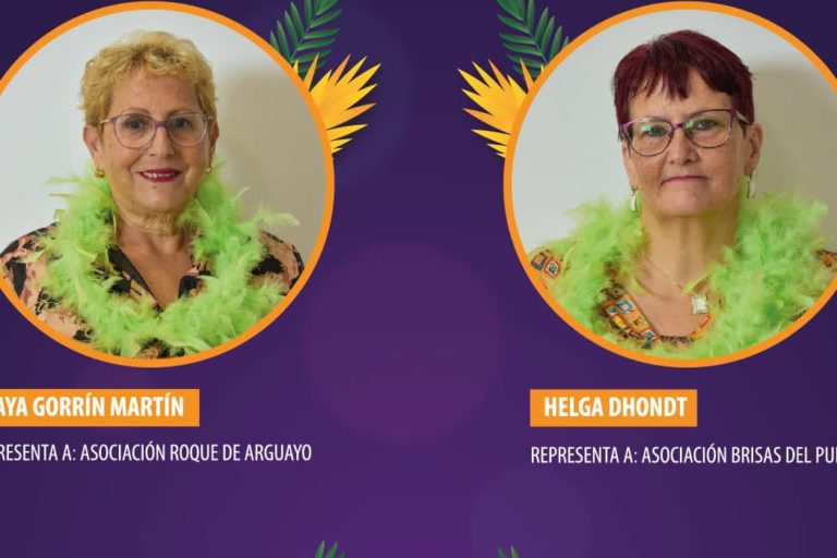 Cartel con las candidatas a Reina de los Mayores de Los Gigantes 2024