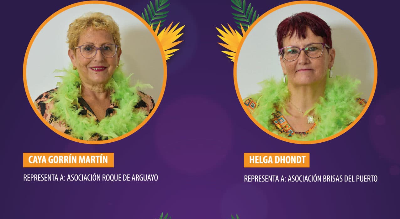 Cartel con las candidatas a Reina de los Mayores de Los Gigantes 2024
