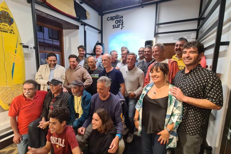 Idaira Afonso en la inauguración de la Capilla del Surf