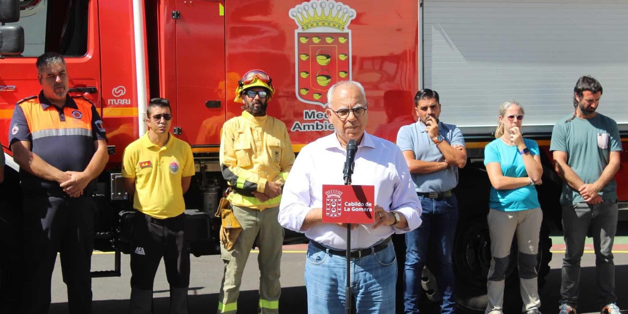 010424 Casimiro Curbelo, durante la presentación de la campaña contra incendios de La Gomera 2023
