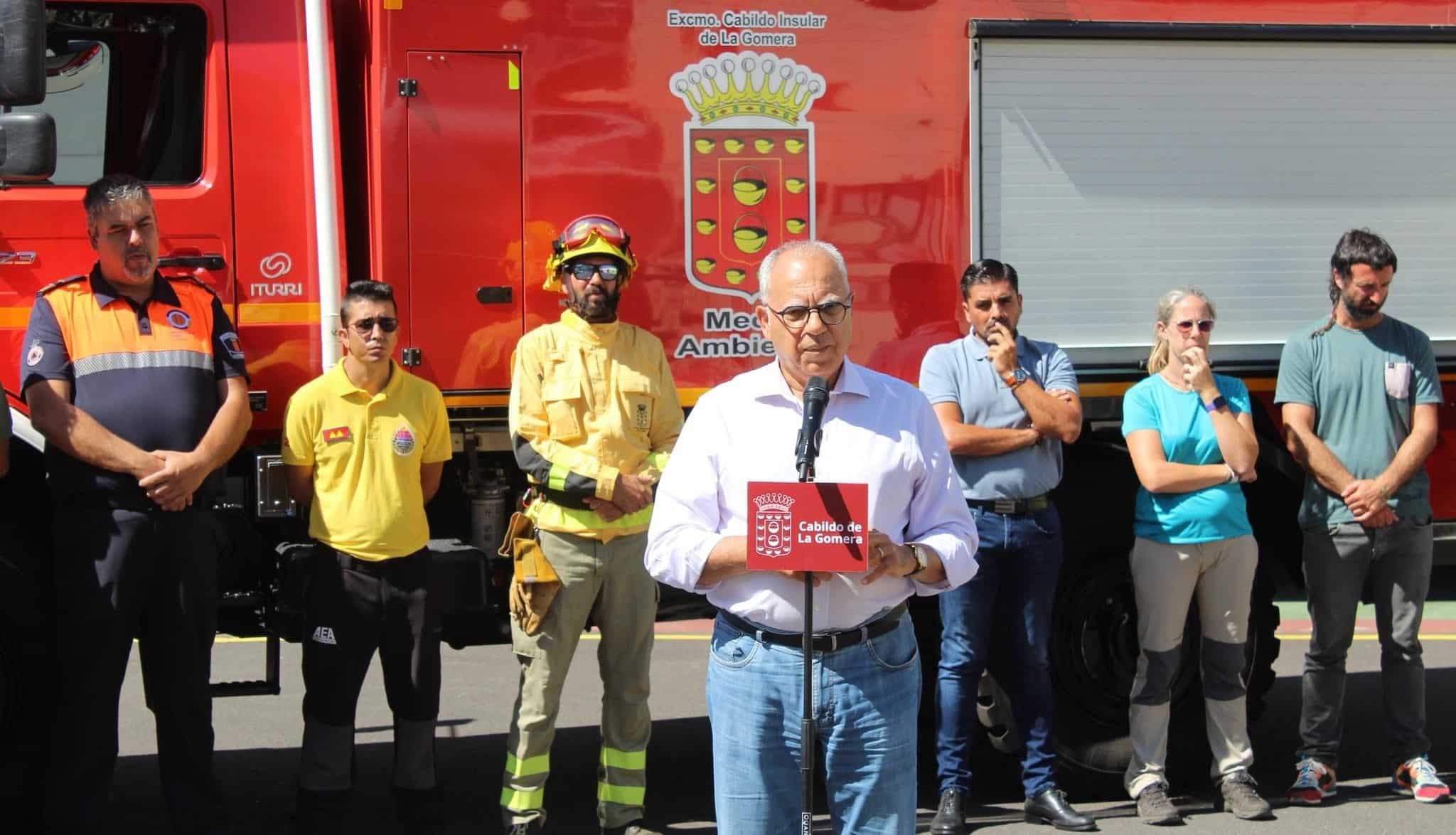 010424 Casimiro Curbelo, durante la presentación de la campaña contra incendios de La Gomera 2023