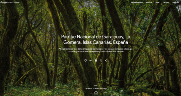 230424 Portada del reportaje dedicado a La Gomera en la colección oficial de la UNESCO de la plataforma Google Arts & Culture