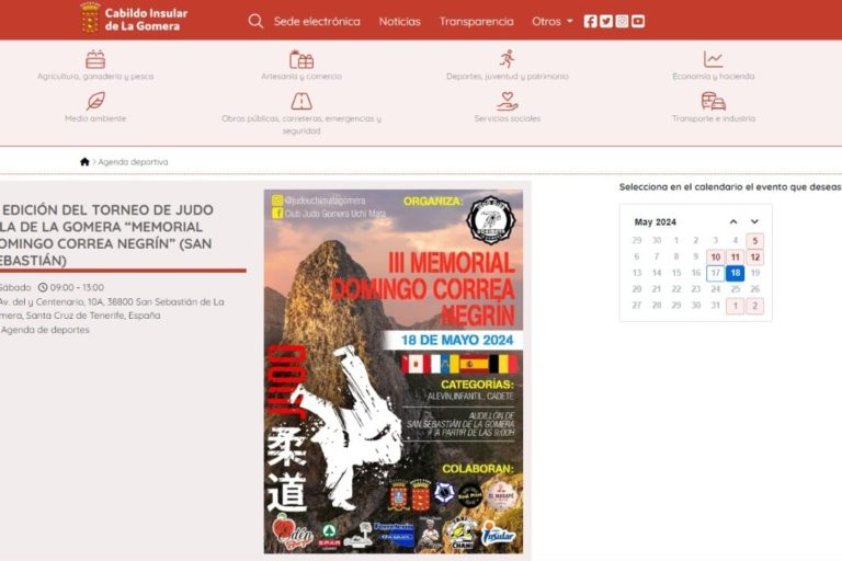 170524 Agenda digital deportiva del Área de Deportes del Cabildo de La Gomera