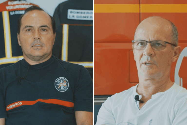 300524 Sergio Ramos Negrín (izq.), pte. de la Asociación Bomberos Voluntarios de La Gomera, y Juan Elías Bello Correa (dcha.), pte. Asociación Bomberos Voluntarios de Valle Gran Rey