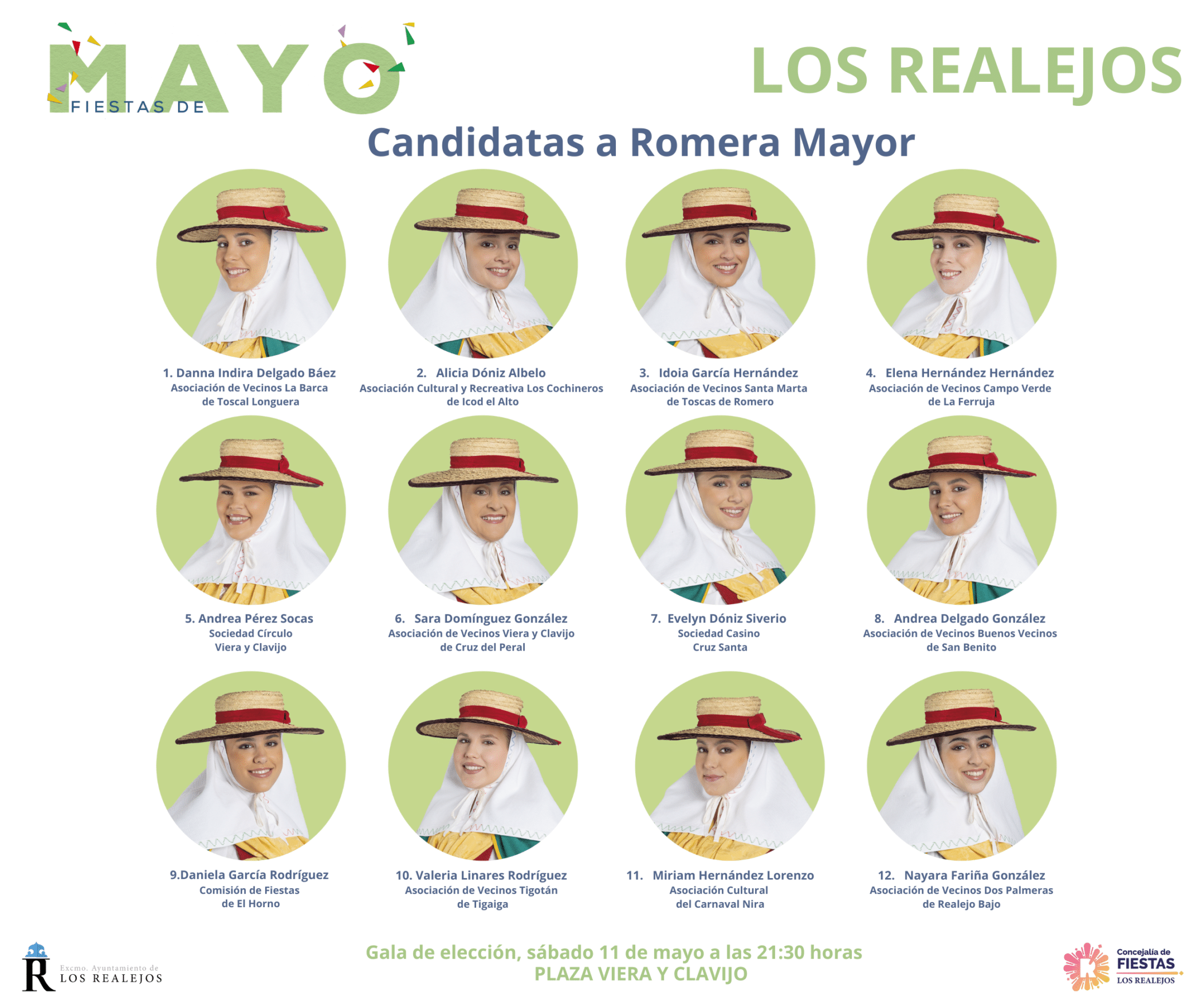 CANDIDATAS A ROMERA MAYOR FIESTAS DE MAYO 2024