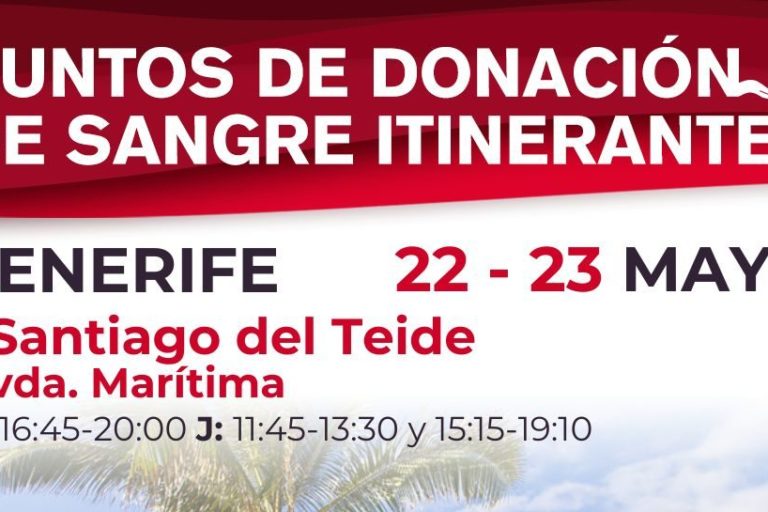 Cartel donación de sangre en Puerto de Santiago