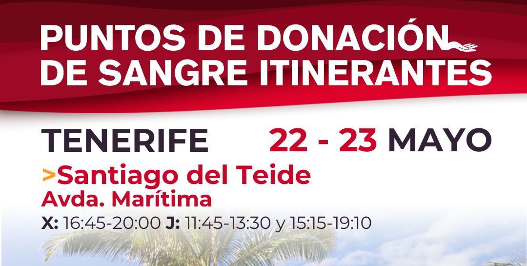 Cartel donación de sangre en Puerto de Santiago