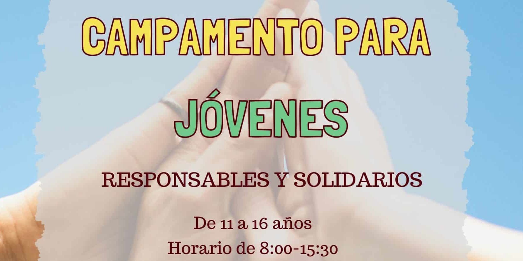 Cartel campamento para jóvenes en Santiago del Teide