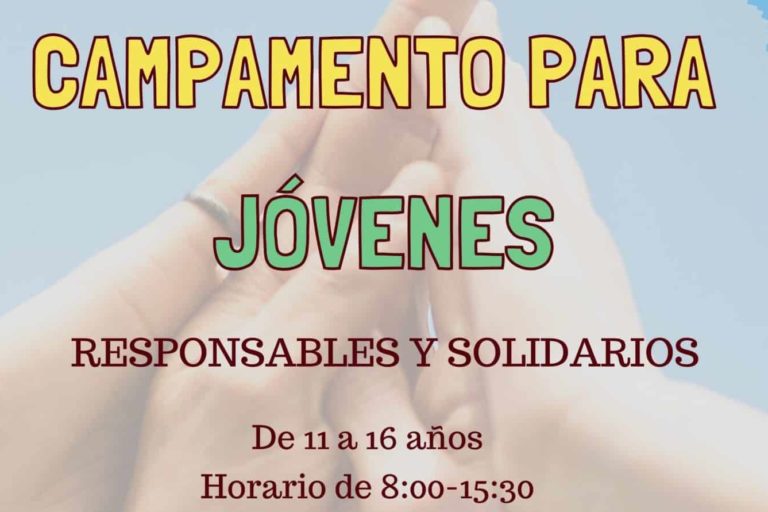 Cartel campamento para jóvenes en Santiago del Teide