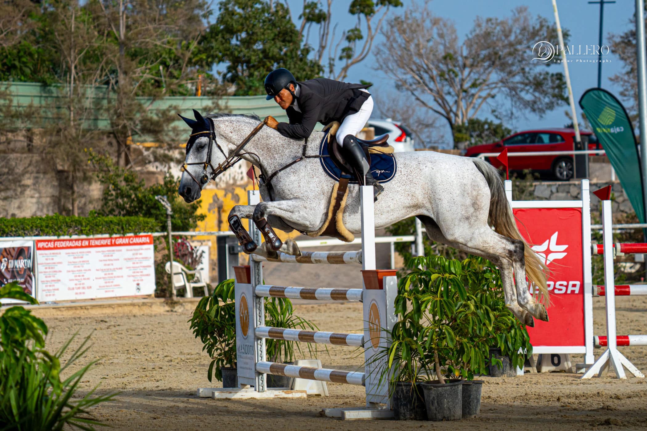 GONZALO CARDONA JUNTO A OIRO EN UNA DE LAS PRUEBAS DEL CAMPEONATO DE CANARIAS DE SALTO DE OBSTACULOS 2024