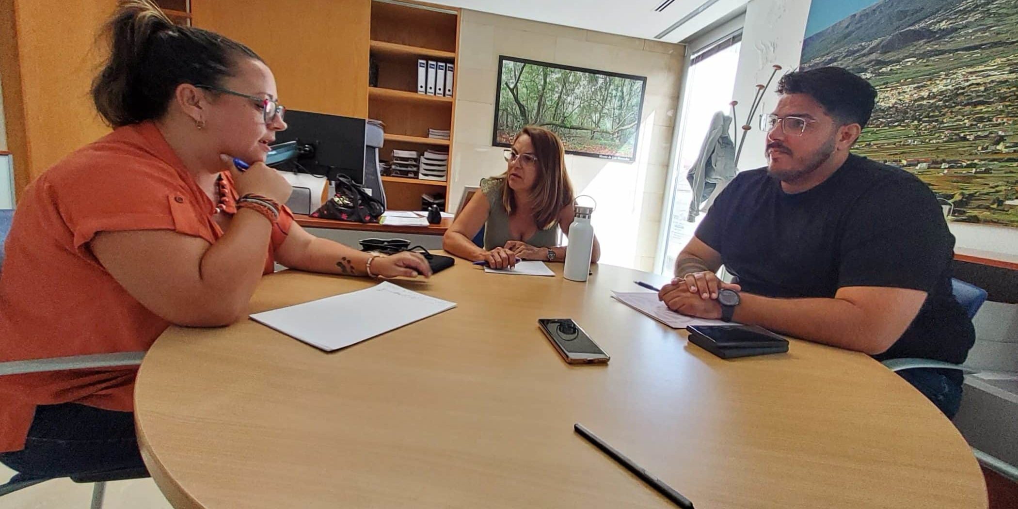 Idaira Afonso, María Cruz y Dailos González en la reunión 2 (1)