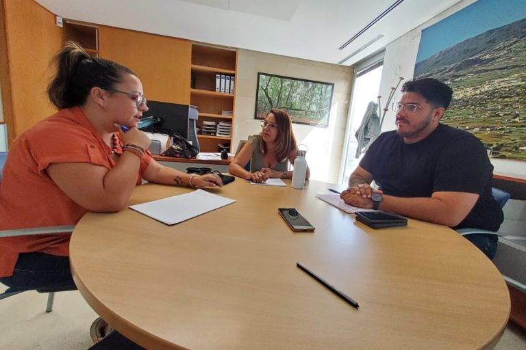 Idaira Afonso, María Cruz y Dailos González en la reunión 2 (1)