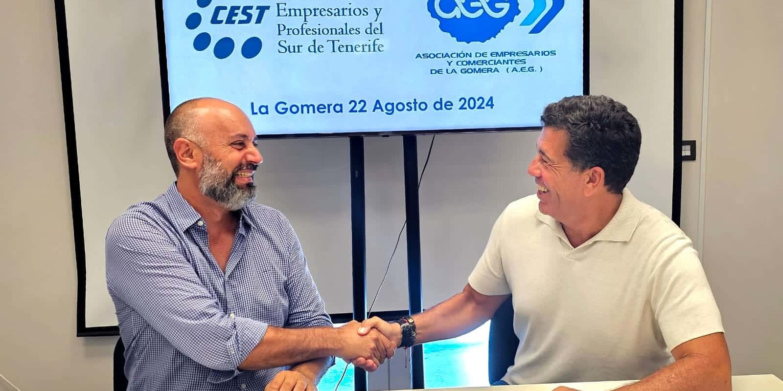 Los presidentes del CEST y de AEG firman el convenio de colaboración entre ambas asociaciones empresariales