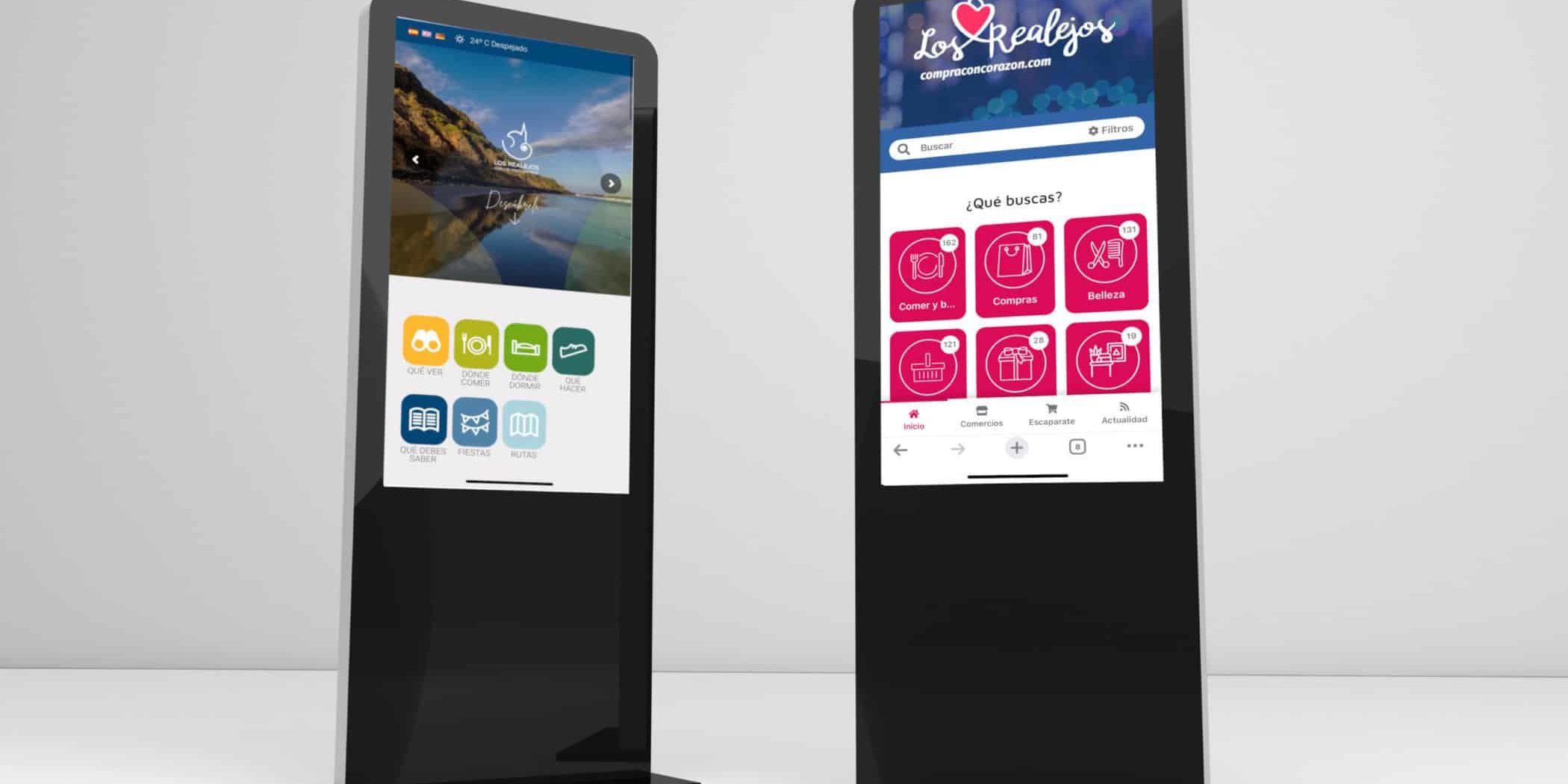 Recurso tótems digitales información turística y comercial