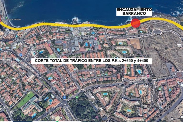 TF-31-Corte tráfico-Obras Barranco Los Pastores
