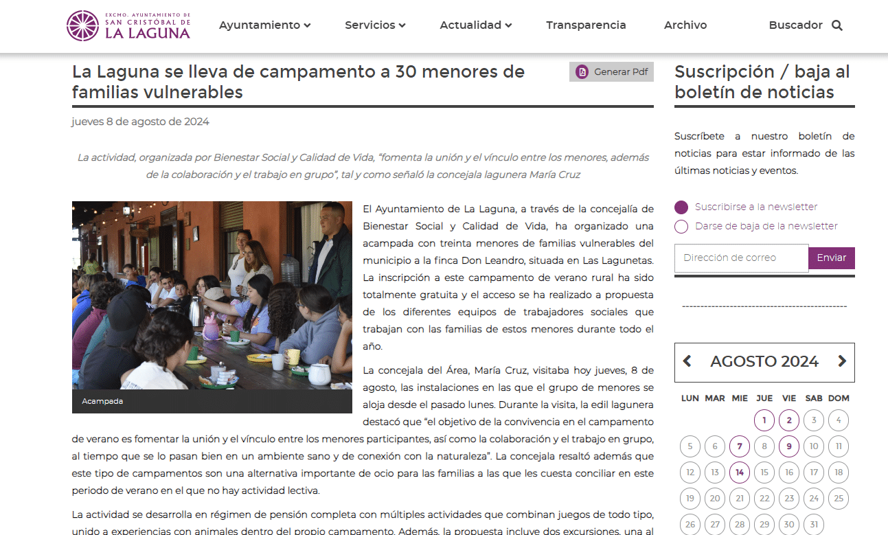 Web ayto imagen menores vulnerables