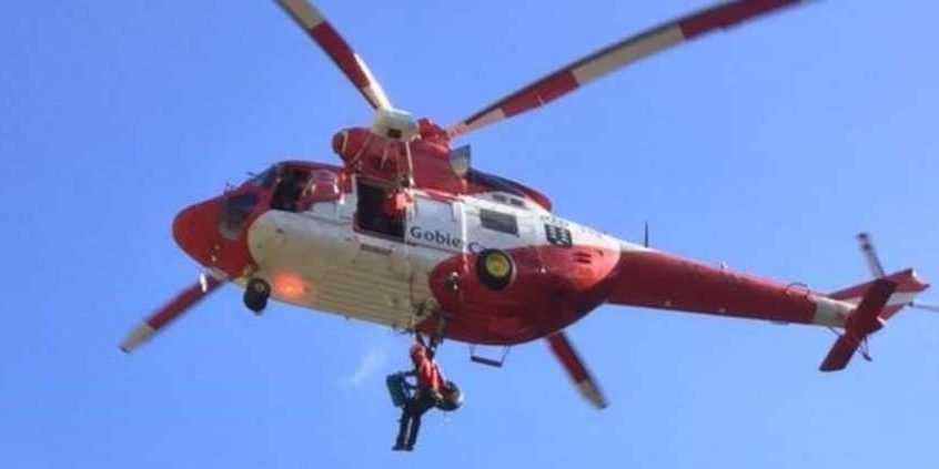 Helicóptero de rescate del Grupo de Emergencias y Salvamento (GES) del Gobierno de Canarias