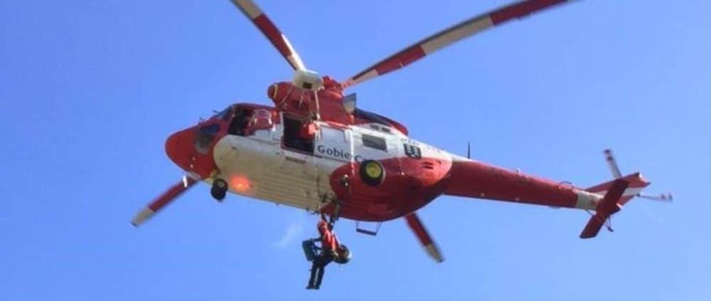 Helicóptero de rescate del Grupo de Emergencias y Salvamento (GES) del Gobierno de Canarias
