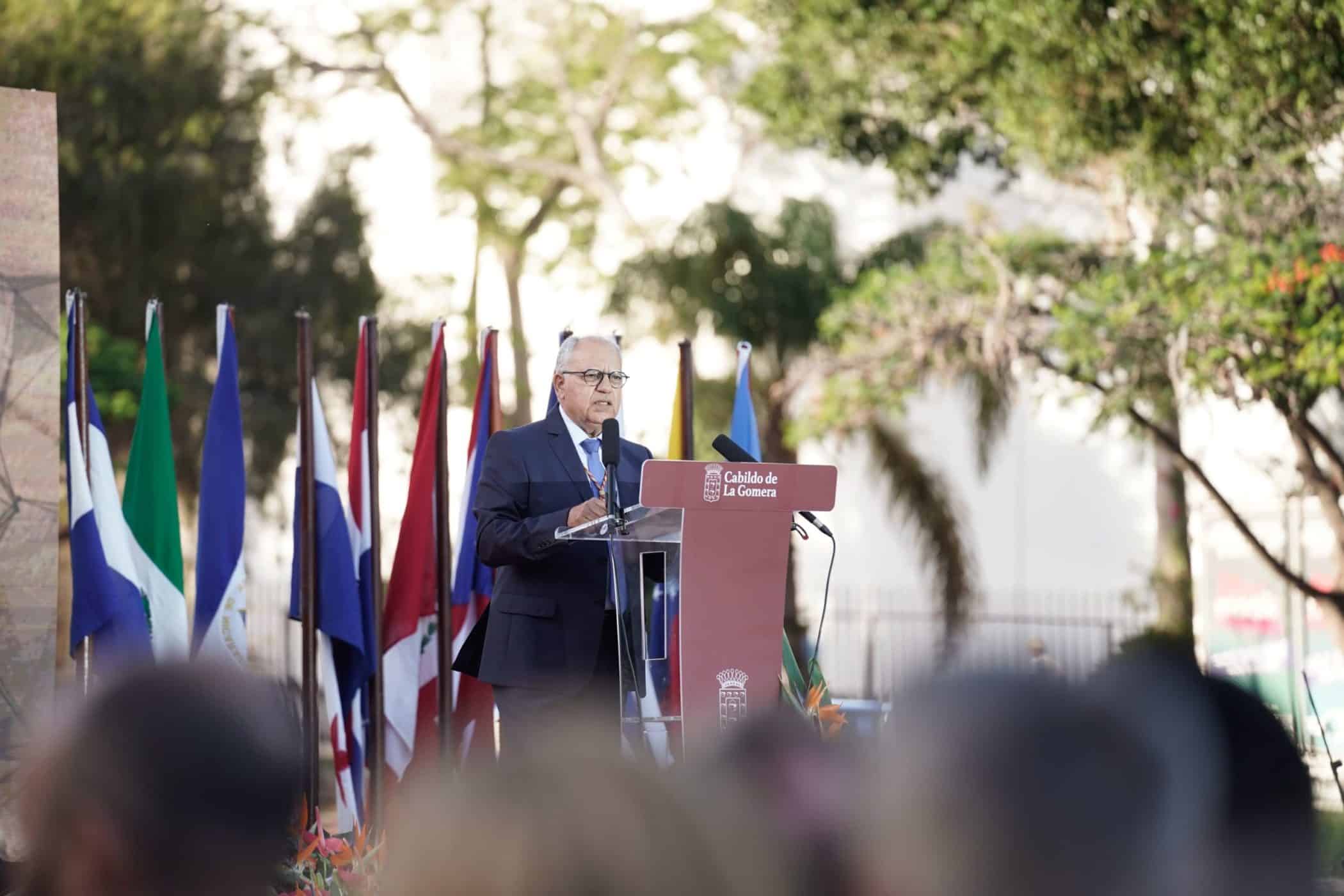Casimiro Curbelo durante su intervención en las Jornadas Colombinas