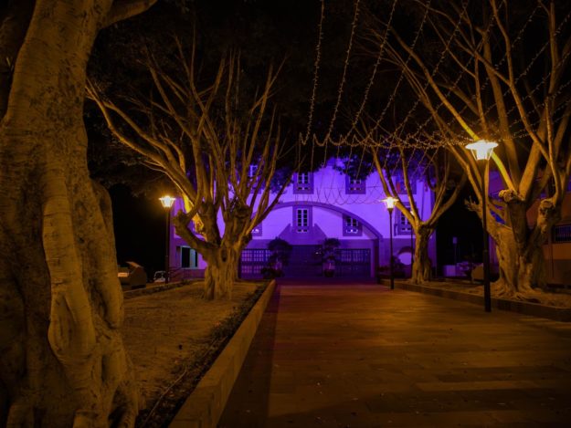 Ayuntamiento color violeta