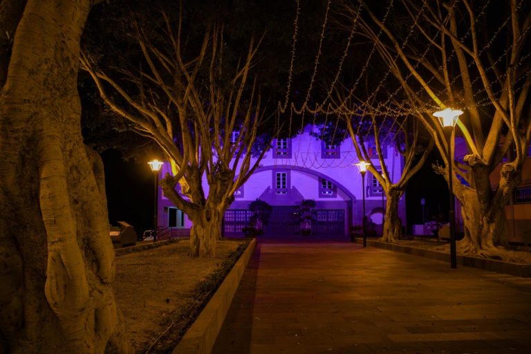 Ayuntamiento color violeta