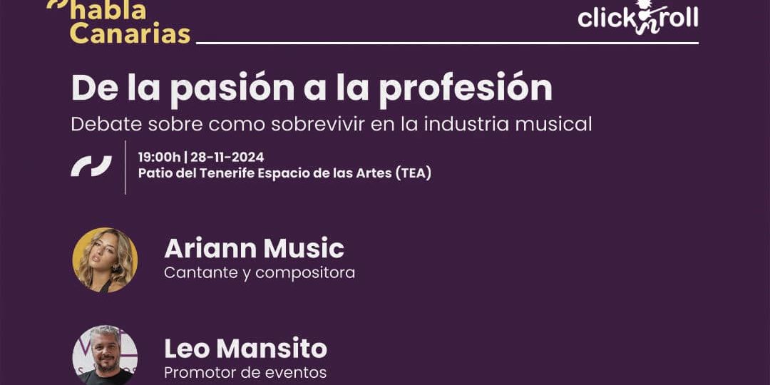 Cartel general – Habla Canarias – De la pasión a la profesión – 28 de noviembre