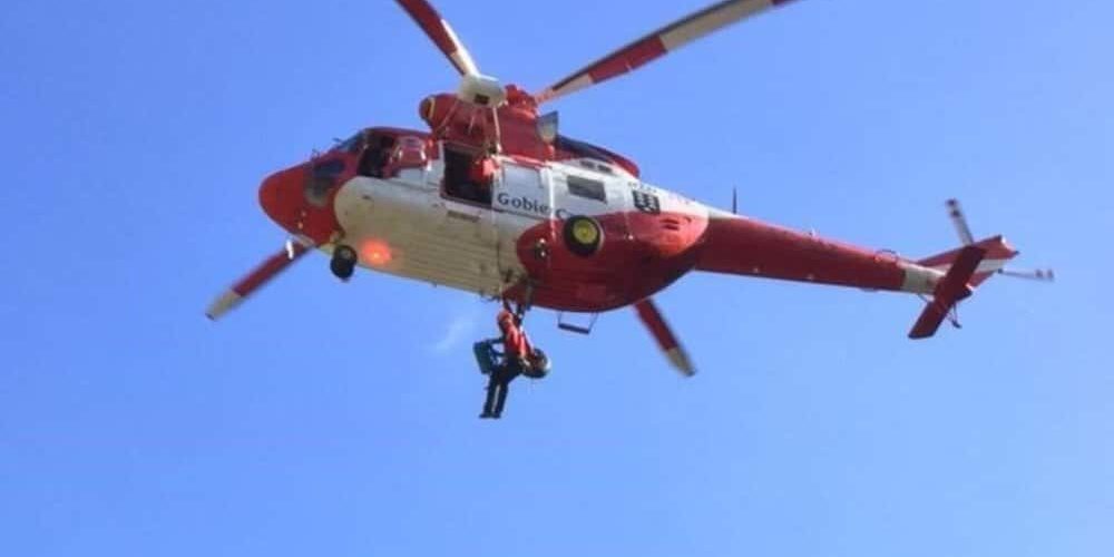 Helicóptero de rescate del Grupo de Emergencias y Salvamento (GES) del Gobierno de Canarias