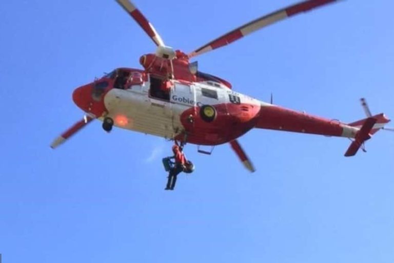 Helicóptero de rescate del Grupo de Emergencias y Salvamento (GES) del Gobierno de Canarias