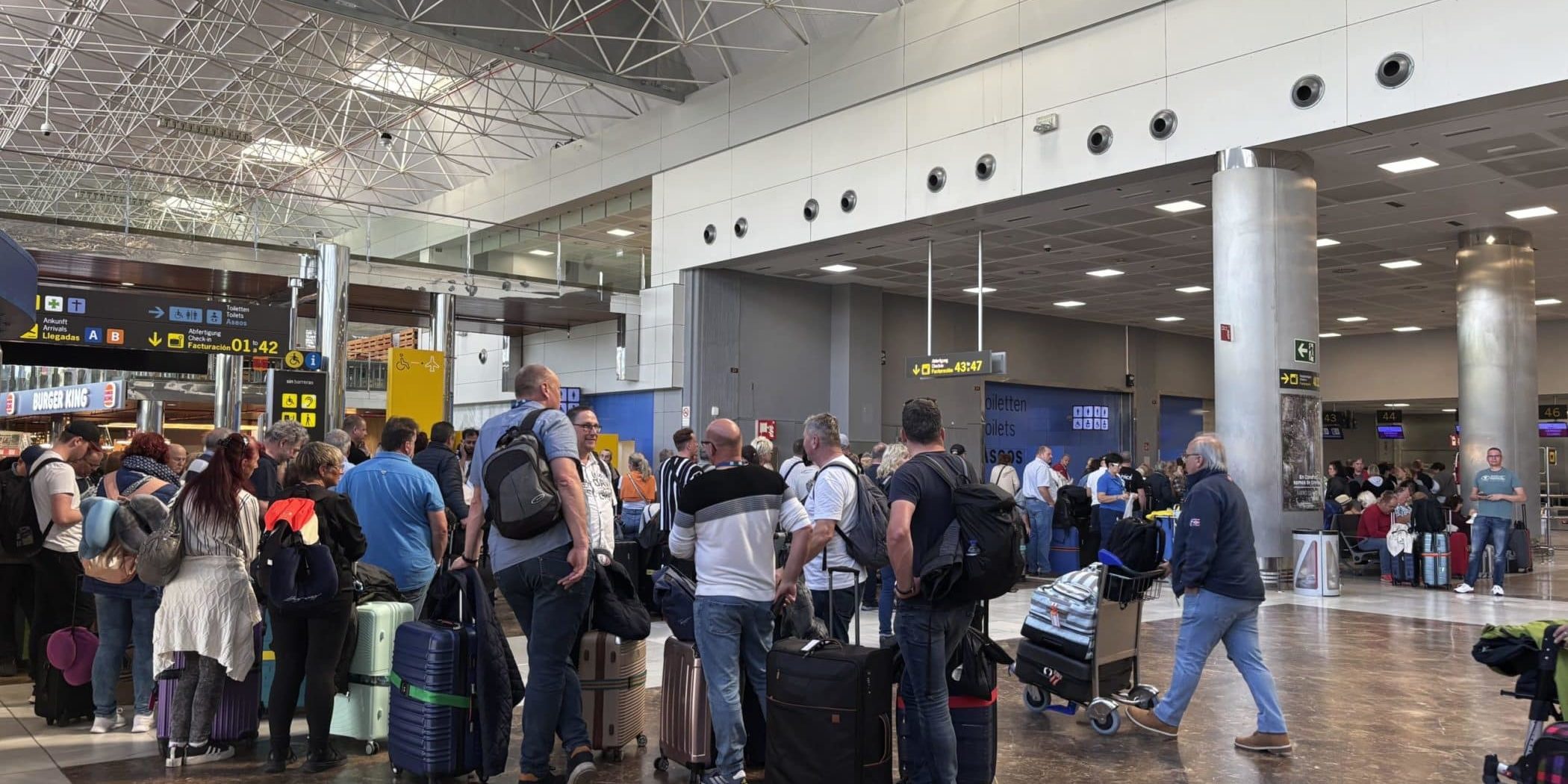 Colapso en el aeropuerto de Tenerife Sur