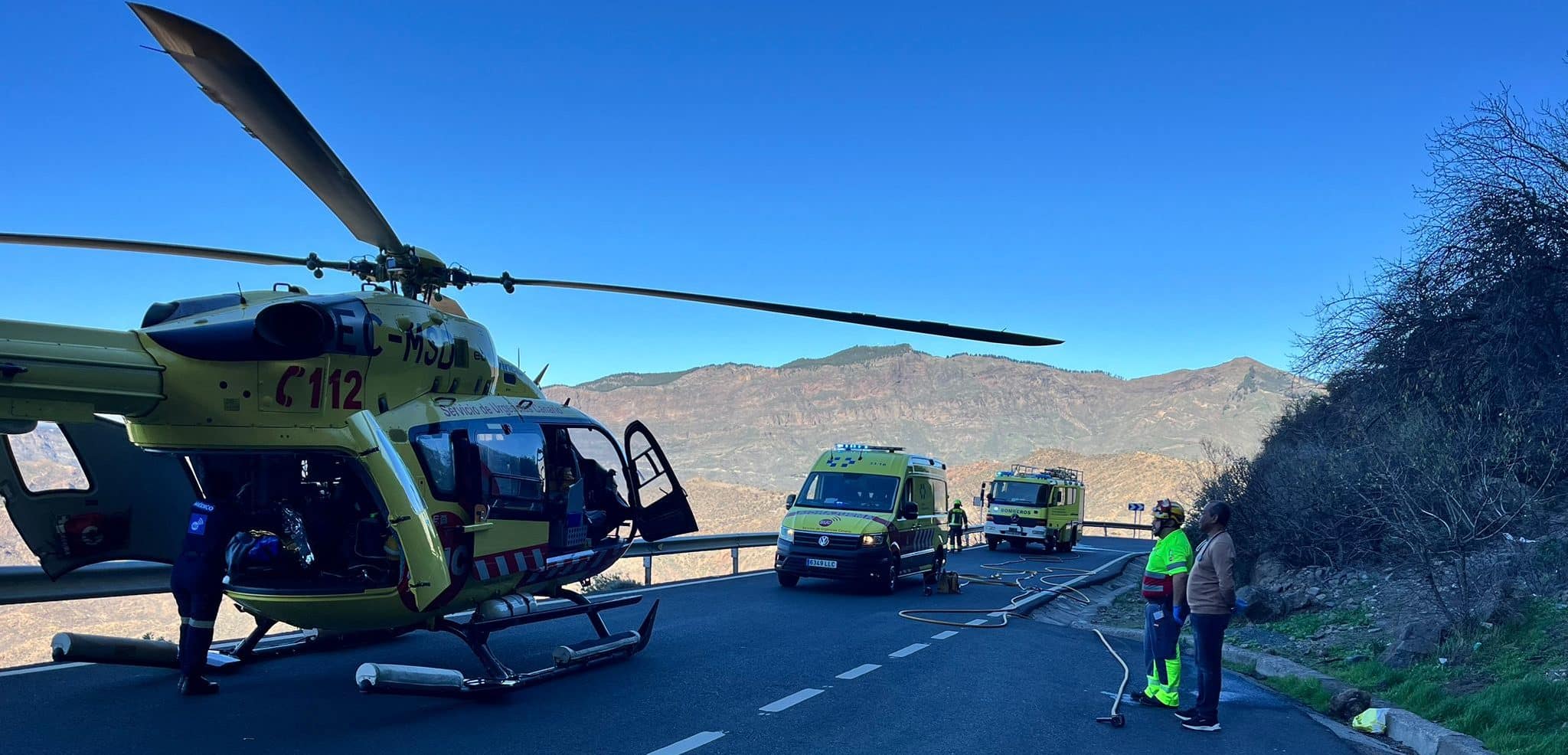 HOMBRE HERIDO AL VOLCAR UN VEHÍCULO EN TEJEDA 13-1-25
