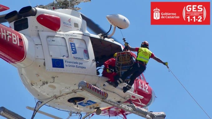 HOMBRE HERIDO GRAVE RESCATADO POR EL GES EN GÁLDAR 4-1-25