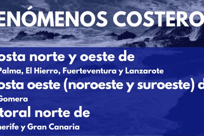 PREALERTA POR FENÓMENOS COSTEROS EN CANARIAS 8-1-25