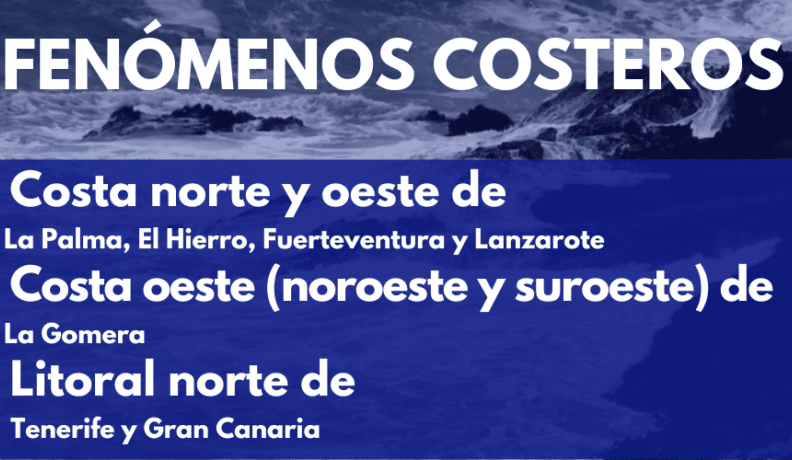 PREALERTA POR FENÓMENOS COSTEROS EN CANARIAS 8-1-25