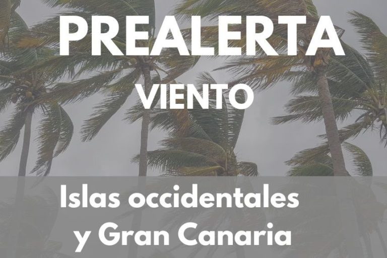 PREALERTA POR VIENTO EN ISLAS OCCIDENTALES Y GRAN CANARIA 29-1-25
