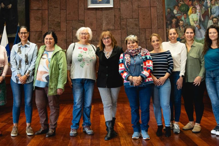 140225 La consejera insular de Servicios Sociales, Rosa Elena García, junto a profesionales del sector social, durante la presentación del servicio de atención domiciliaria de salud mental