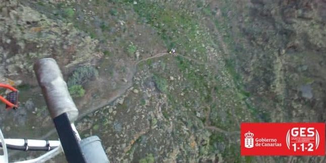 HELICÓPTERO DEL GES RESCATA A UN SENDERISTA EN MOGÁN 15-2-25
