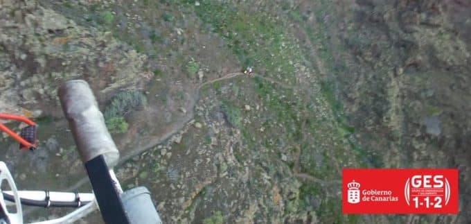 HELICÓPTERO DEL GES RESCATA A UN SENDERISTA EN MOGÁN 15-2-25