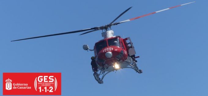 HELICÓPTERO DEL GES RESCATA A UN SENDERISTA HERIDO EN AGAETE 3-1-25