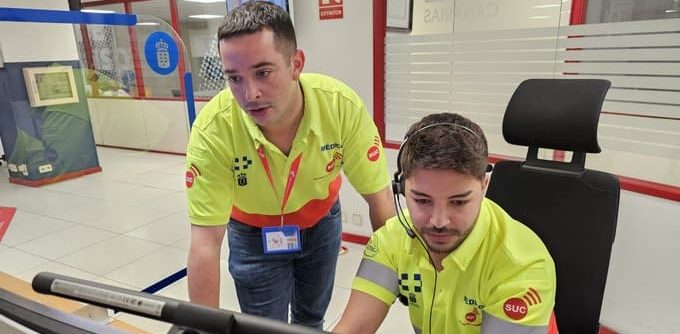 CICLISTA HERIDO TRAS COLISIONAR CON UN TURISMO EN LA GC-500 EN SAN BARTOLOMÉ DE TIRAJANA 22-4-25
