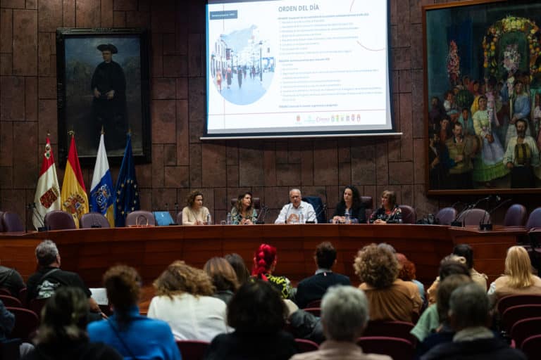 Reunión con empresarios en el Salón de Plenos del Cabildo