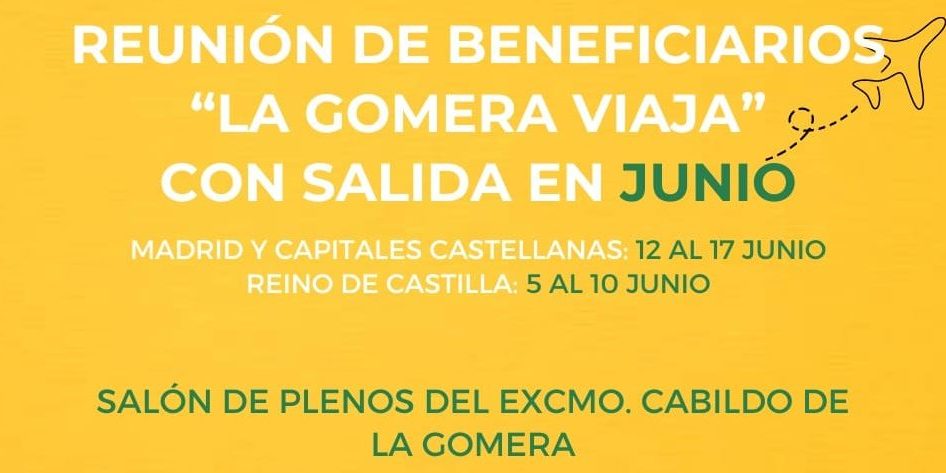 140525 Cartel informativo de la próxima reunión del programa de turismo sociocultural para mayores La Gomera Viaja